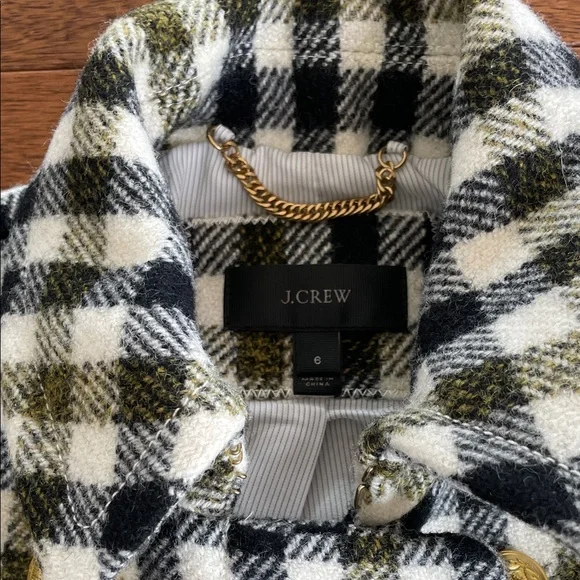 J. Crew Black and White Checkered Coat - Picture 2 of 5